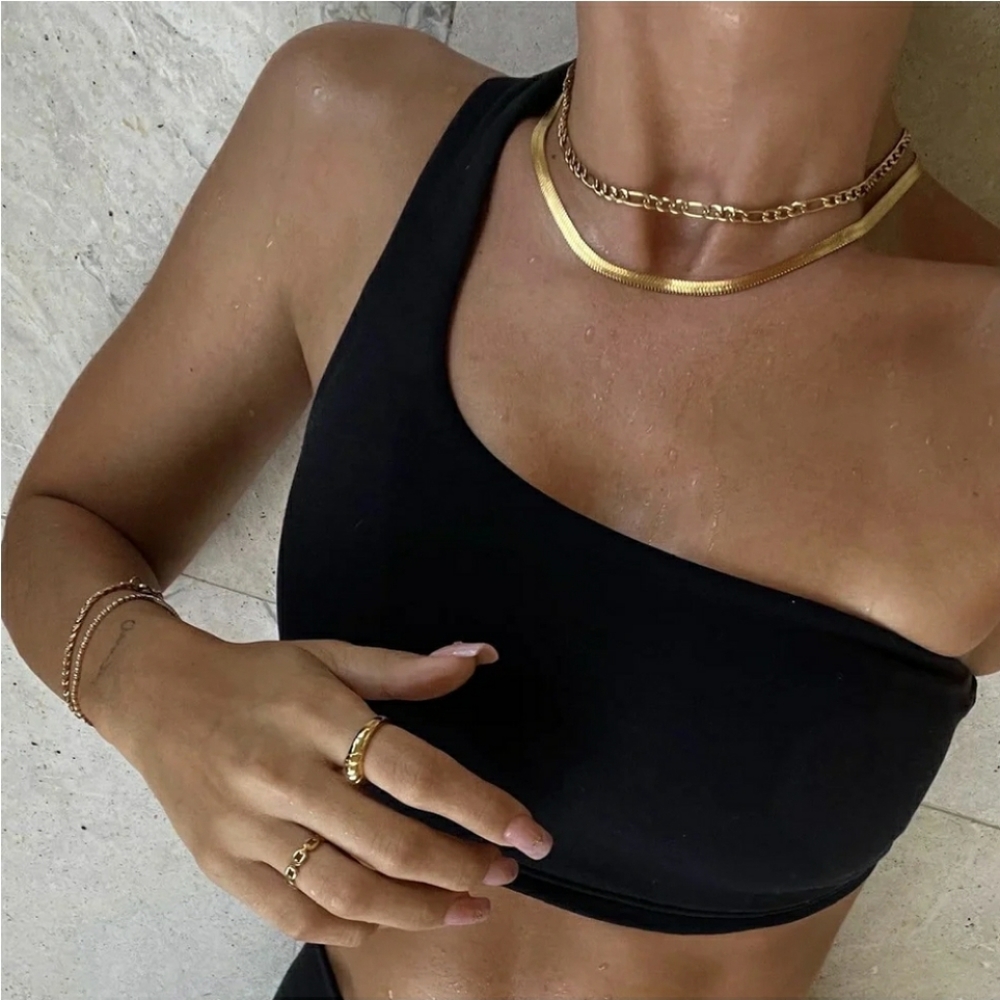 18k gold Snake chain choker necklace